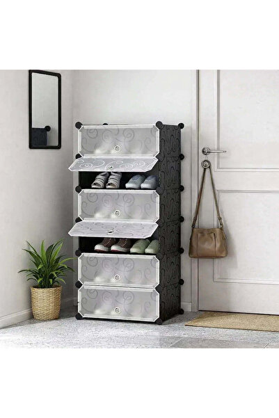 Promagg Dulap modular pentru încălțăminte cu 5 niveluri, design portabil, cu ...