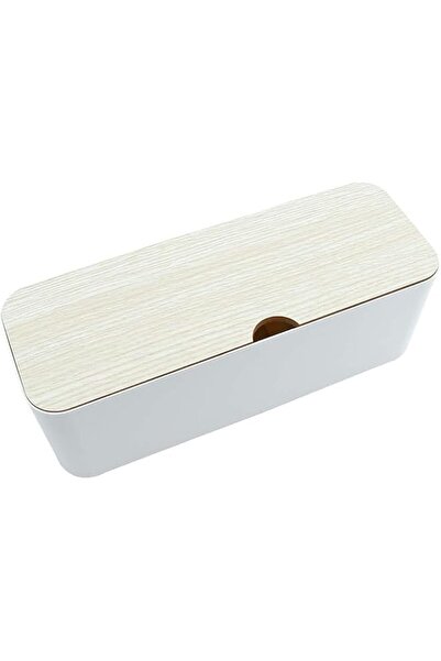 The Bros صندوق إدارة الكابلات، حاوية تخزين سلك الطاقة المكتبية، بلاستيك أبيض ...