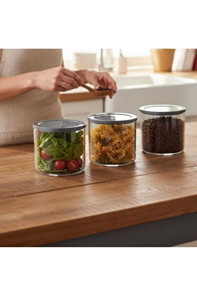 Paşabahçe 41521 Plastik Kapaklı 3'lü Cam Saklama Kabı 620 cc