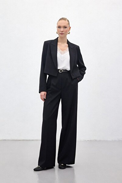 Sateen Pantaloni Luna Krep - Negri