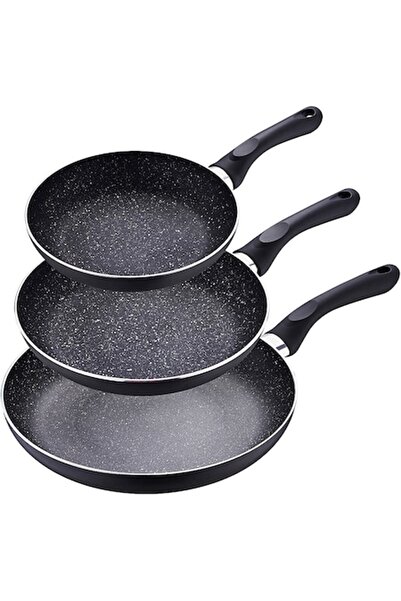 Royalty Line Set of 3 Frying Pans with Granite Coating