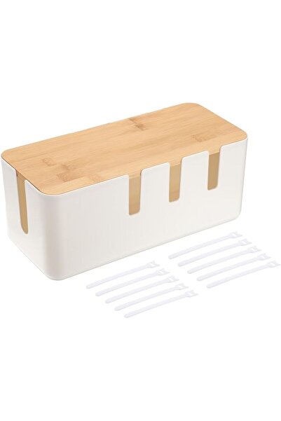 The Bros صندوق إدارة الكابلات، منظم أسلاك مزود بروابط كابلات نايلون قابلة لإع...