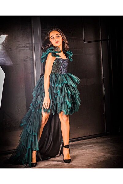 Lindissima Önu Kısa-Arkası Uzun, Kuyruğu Çıkabilen Abiye elbise.