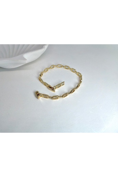 Lumel Takı Gold Renk Zincir Bileklik – Minimal & Şık Tasarım
