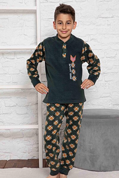 Tarık Kids Homewear Boy's Winter Fleece Pajama Set