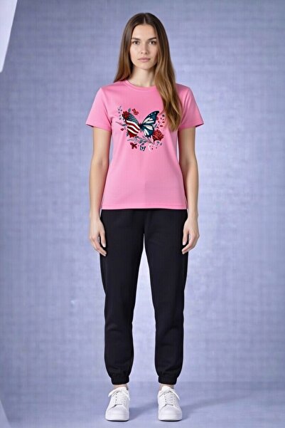 orwen life est. 2022 Butterfly Rose Printed Women'S/Girls' T-Shirt Tracksuit ...