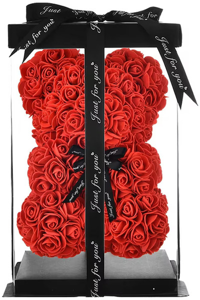 FUGO Teddy Bear Made of Eternal Roses – Decorative Gift with Premium Appearan...