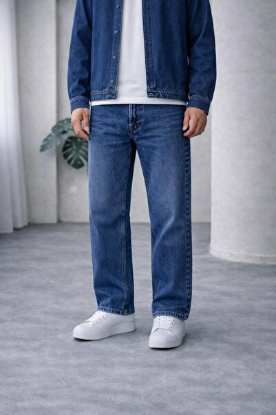 Bürke Ανδρικό παντελόνι τζιν σε σκούρο μπλε χρώμα, φαρδιά γραμμή, τύπου baggy...