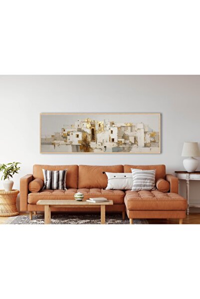 woodhomeworks Tek Parça Gerçek Ahşap Yatay Panorama Çerçeveli Tablo