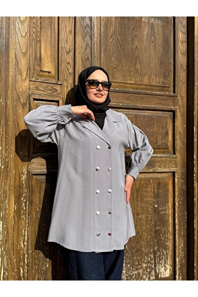 vikitekno Women's Premium Quality Double-Breasted Tunic