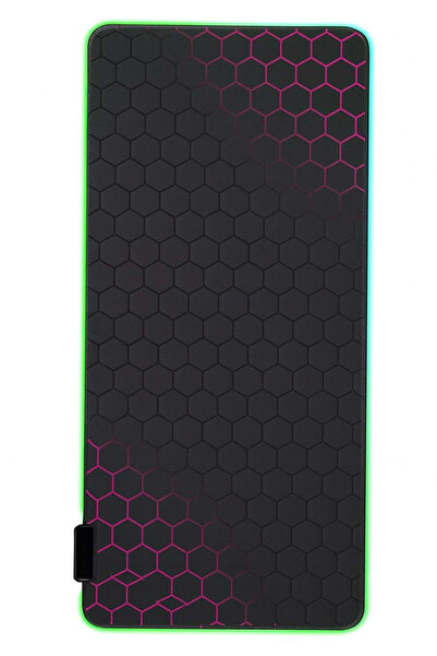 TechnoStation RGB Kırmızı Petek Mouse Pad 80X30 Kaydırmaz Oyuncu Ofis Ev Mous...