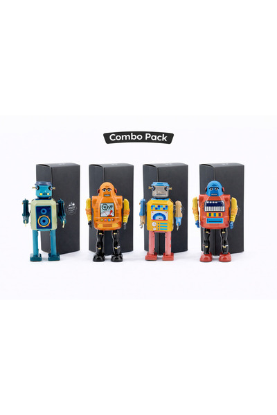 Game مجموعة روبوتات السيد والسيدة تين العتيقة المكونة من 4 قطع