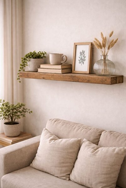 ADIM EBATLAMA مجموعة رفوف حائطية طائرة مفردة - رف مخفي - باروكي - 15x30