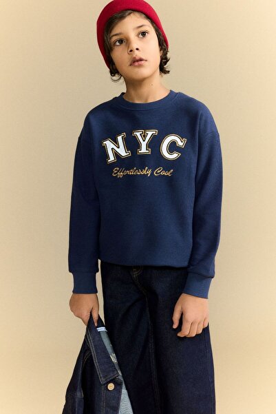 DeFacto Μπλουζάκι με μακριά μανίκια με στάμπα, φαρδιά γραμμή, για αγόρια G617...