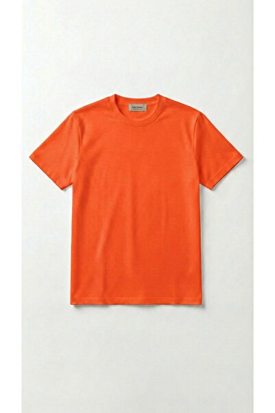 HOXİE Unisex Düz Renk Bisiklet Yaka Basic Tişört