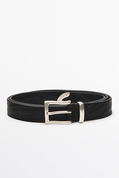 Massimo Dutti Napa deri burun detaylı kemer