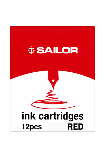 Sailor Jentle Red Ink Cartridges – Set of 12