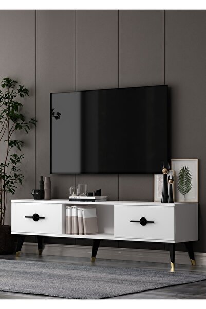 cantek dizayn TV1388-1388-TV150-32 TV SEHPASI BEYAZ-SİYAH