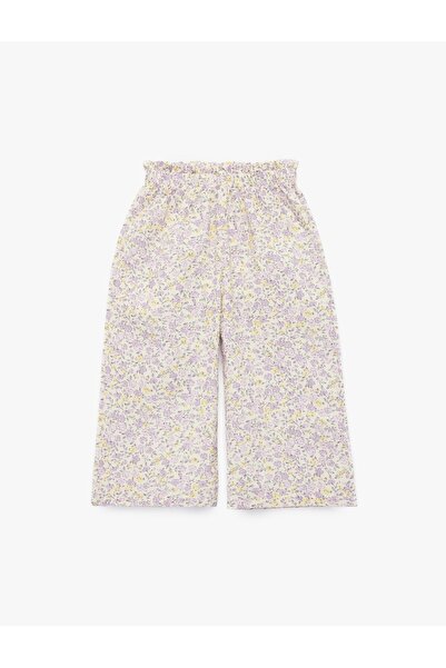 Koton Baby Girl Canvas Trousers 6Smg40030Aw Purple Patterned