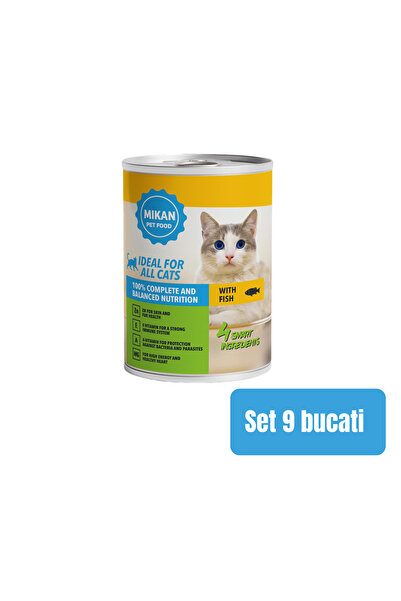 Mikan SET 9 BUCĂȚI - Hrană pentru pisici cu carne de pasăre 415g