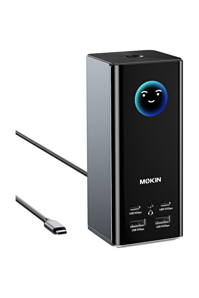 Mokin Stație de andocare 17 în 1, extensie pentru 3 monitoare, 3 HDMI 4K, 2x ...