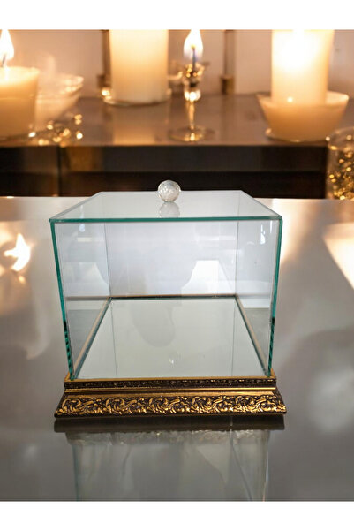 Glowvera Gold Söz Nişan Çeyiz Bohça Kutusu Cam Fanus 25*25*20 Cm Gelin Damat ...