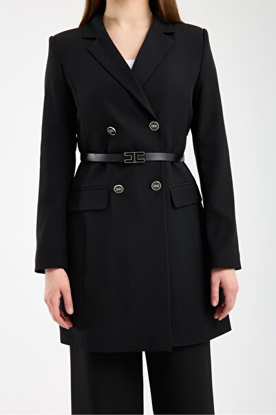 YML Cc Kemerli Dört Düğmeli Double Kumaş Ceket