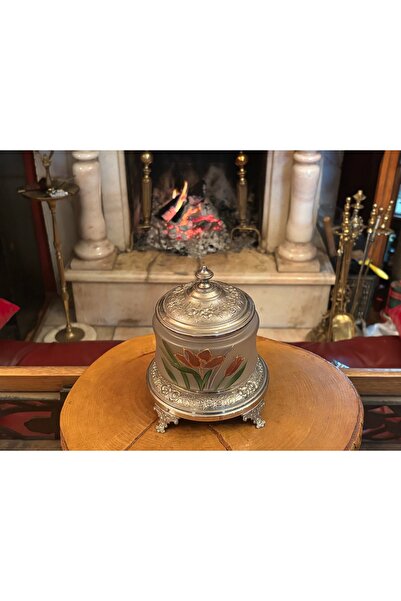 tayfuntufan antika koleksiyon Hand-Painted French Cookie Holder Made of Metal...