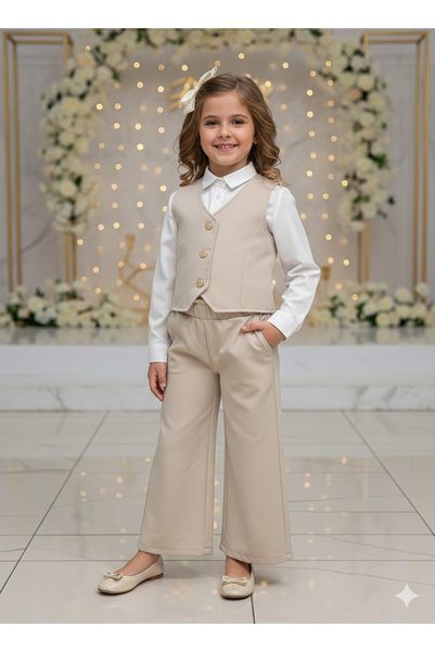 tinytrends Girl's Vest and Pants 2-Piece Set Combination for Holidays and Weddings