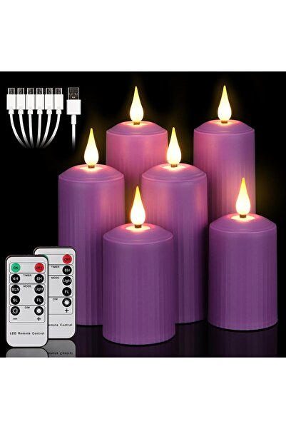 NO BRAND Rechargeable LED Candles with 10 Button Remote Control, Outdoor Wate...