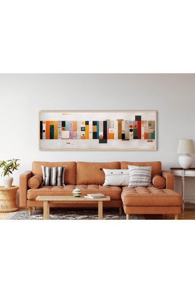 woodhomeworks Tek Parça Gerçek Ahşap Yatay Panorama Çerçeveli Tablo