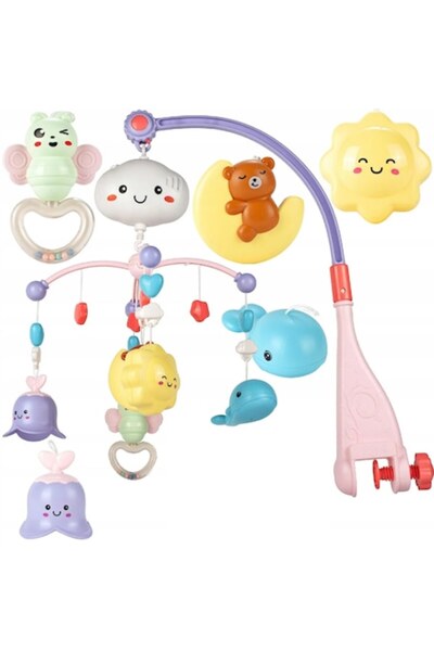 Glow Goods Carusel muzical pentru pătuț, KinderVibe, rotație 360°, cu proiect...