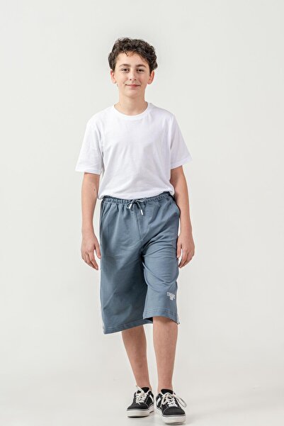 Mışıl Kids Boston Nyc Baskılı Yanları Şeritli Erkek Çocuk Şort