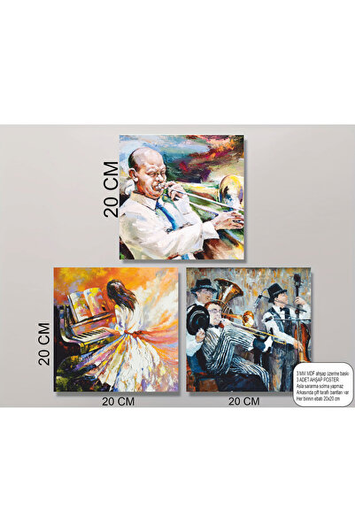 Hayat Poster Музикална маслена живопис рисунка MDF картина комплект ретро тро...