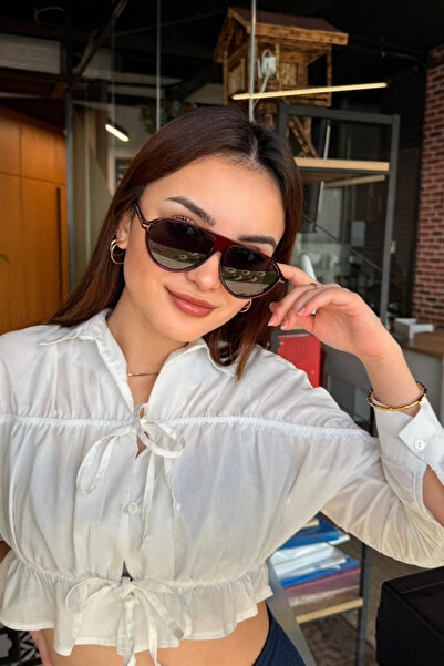 RMSMARKETİNG Burgundy Drop Model Sunglasses