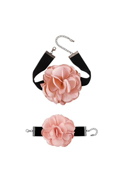EFAYN.RO 2-piece set, choker and matching bracelet, elegant flower pattern, f...