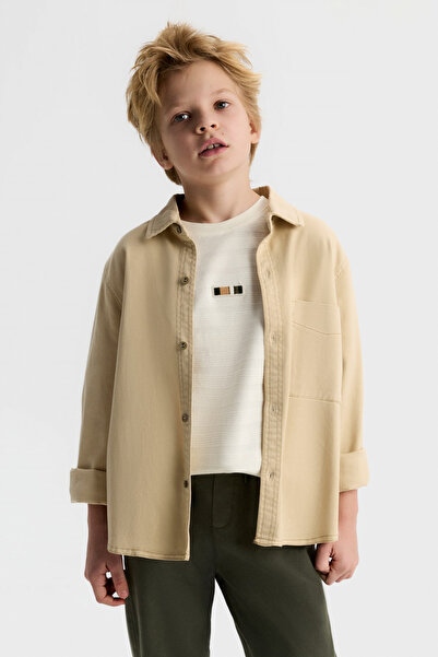 NK Момчешка риза Gaia 8-14 години кремава