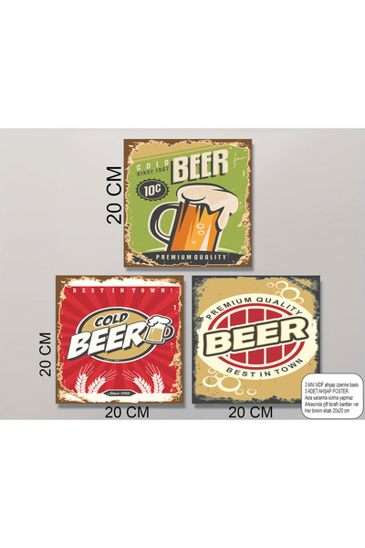 Hayat Poster set de pictură pe tabla din MDF cu tematică de bere, pentru deco...