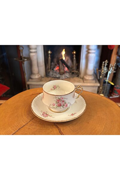 tayfuntufan antika koleksiyon French Limoges Hand Painting Porcelain Tea Coff...