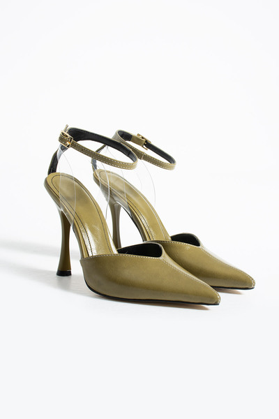 DESPİNA Rachel Burgundy Pointed Toe Stiletto |   Transparent Side Detailed He...