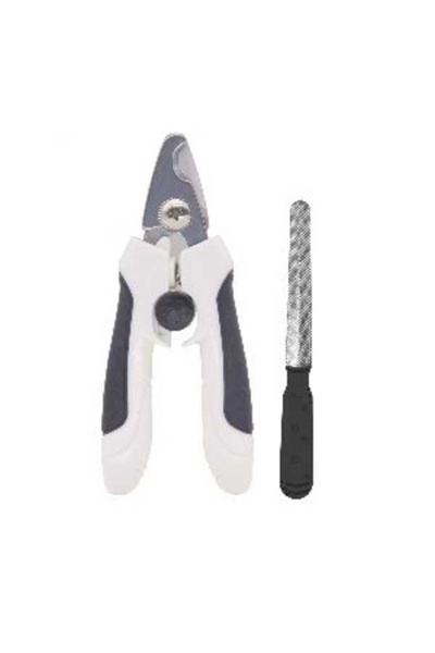 FOXMAG24 Set clește și pilă pentru animale de companie, alb/negru