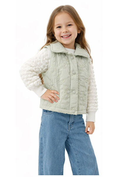 İrem Çocuk Giyim سترة قابلة للنفخ للفتيات بأكمام على شكل بالون ونقشة زهور مع ...