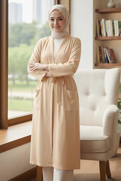 Tesettür Diyarı Μίρα Τεσεττούρ Μακρύ Καπέλο-Μπεζ