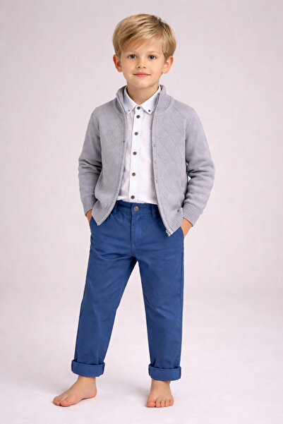 ORYEDA EXCLUSIVE Oryeda 616-02-26 Boy's 3 Piece Set Gray Cardigan White Shirt...