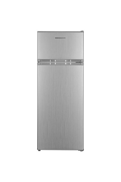 Heinner Double Door Refrigerator, 206L, LED, Glass Shelves, Energy Class E, S...