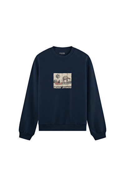 The Lucid Lab Star Wars Merry Sithmas Vintage Oversize Sweatshirt - Lacivert