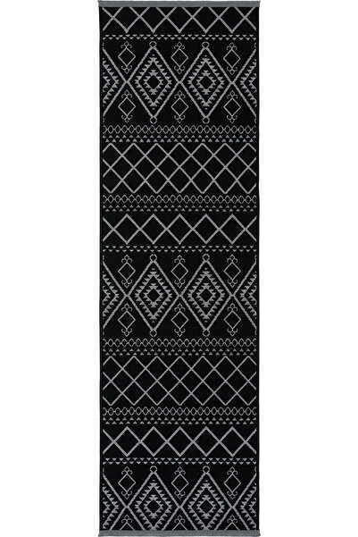 Cool Halı Marcos Siyah Etnik Dokuma Makinede Yıkanabilen Kaydırmaz Taban Uzun...