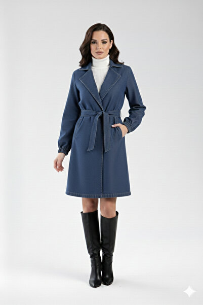 CNG MODA Tesettür Unlined Denim Trench