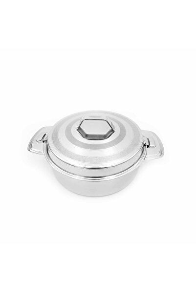 SQF Round silver stainless steel containers (1 liter)