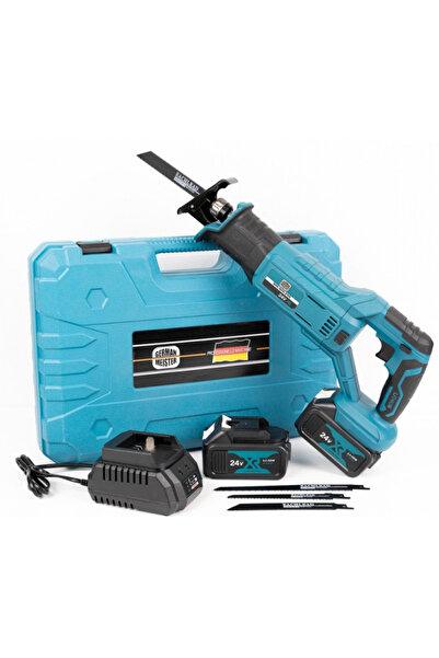 OEM Ferăstrău sabie electric german Meister XR cu 2 baterii de 5Ah 24V și 1 l...